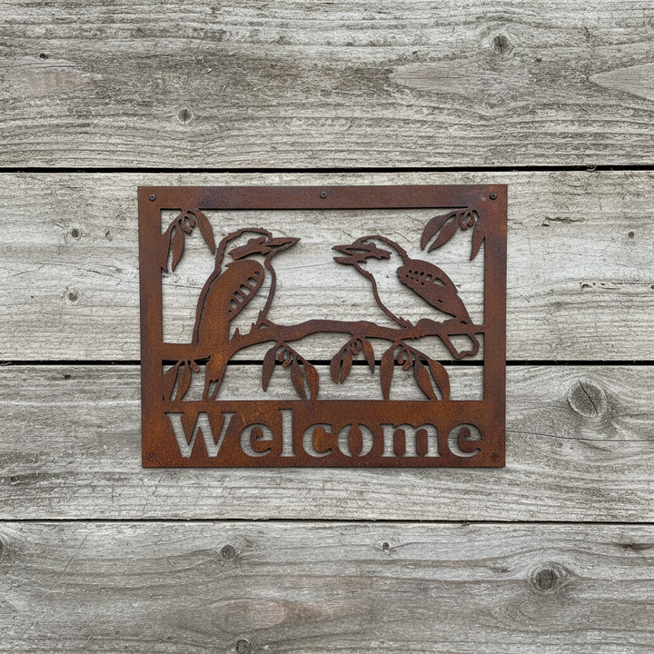 Kookaburra Welcome Sign - Metal Wall Art - Address Sign