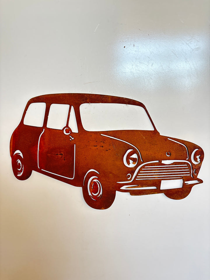 1970's Morris Mini Cooper Metal Wall Art