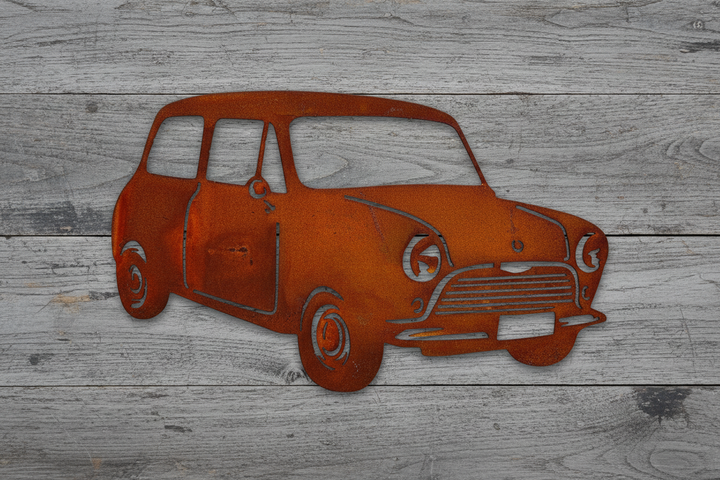 1970's Morris Mini Cooper Metal Wall Art