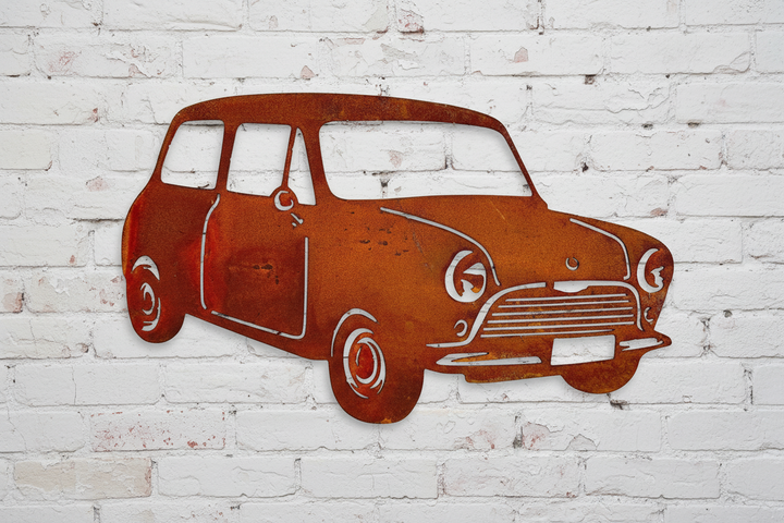 1970's Morris Mini Cooper Metal Wall Art