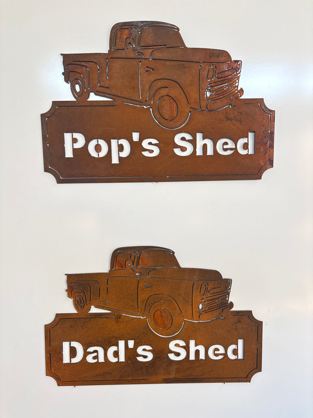 Dad's Shed Ute Pop's (custom wording available) Metal Wall Art