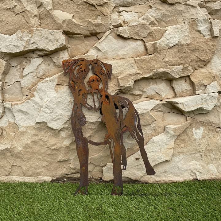 American Staffy Metal Wall Art - Dog Garden Art