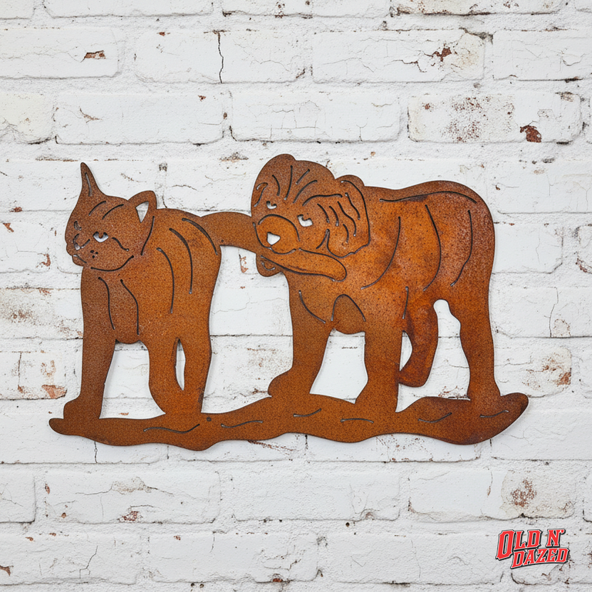 Cat & Dog Metal Wall Art