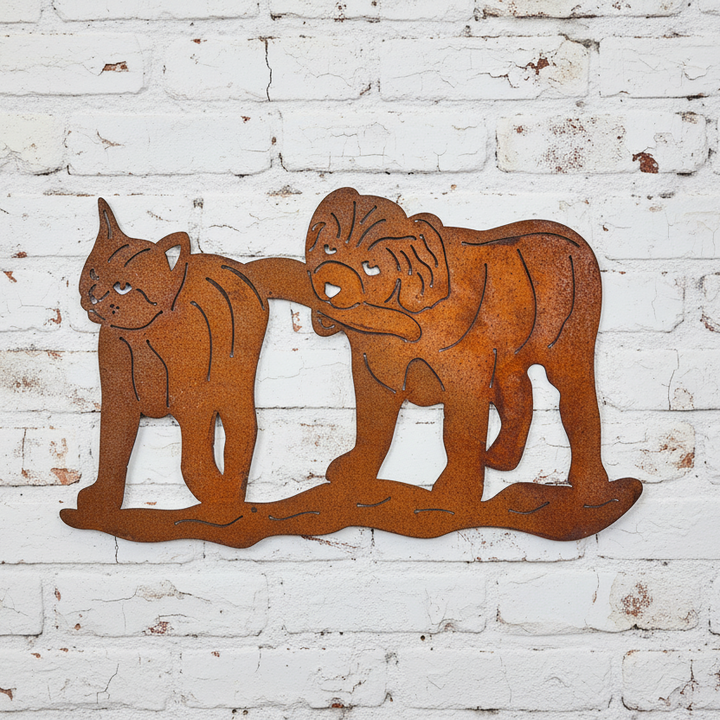 Cat & Dog Metal Wall Art