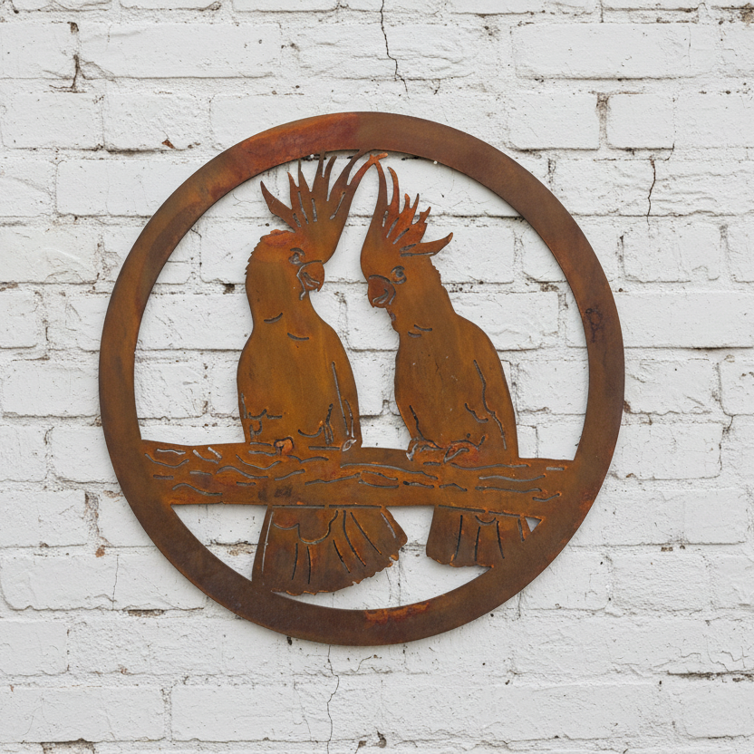 2 Cockatoo Round Wall Art