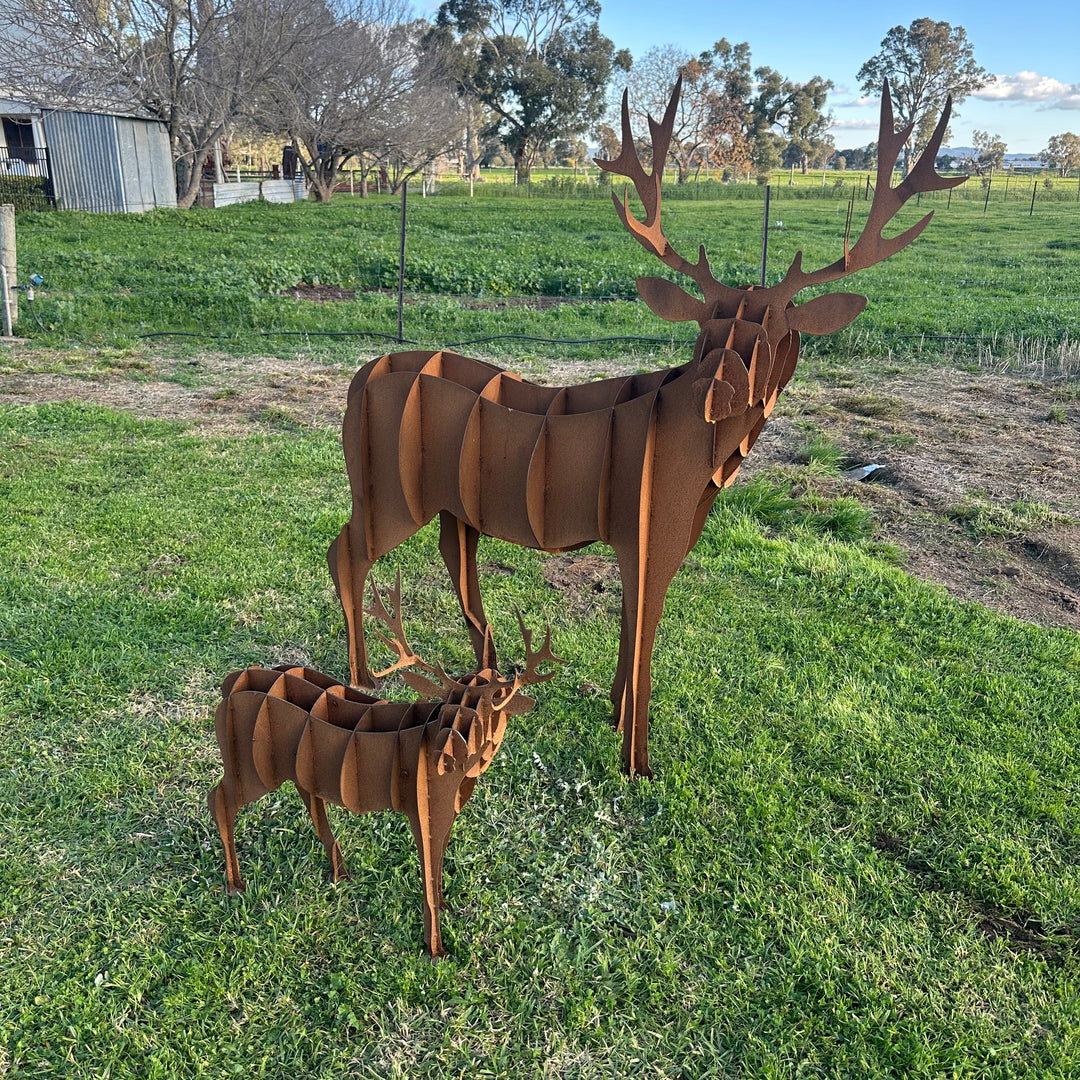 Metal Deer Sculpture – Rustic Garden &amp; Property Art