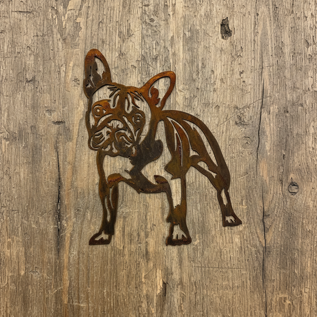 French Bulldog Frenchie Dog Metal Wall Art and Garden Art