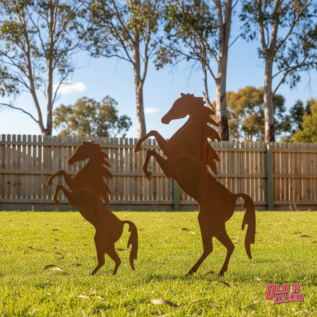 Rearing Horse Metal Garden Art