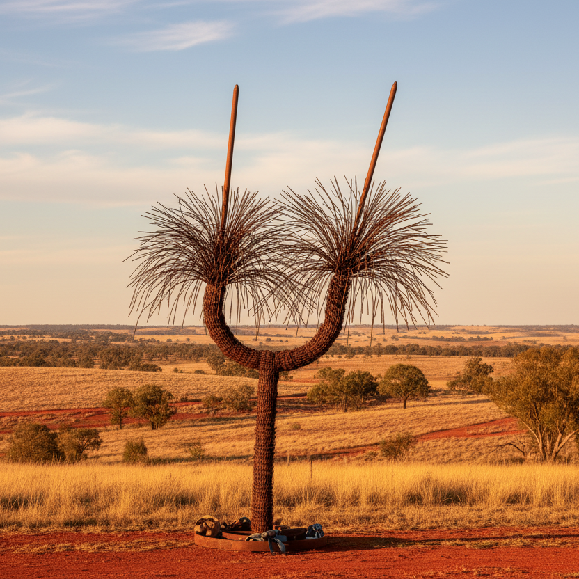 Outback Crown – Extra Large Metal Grass Tree Sculpture