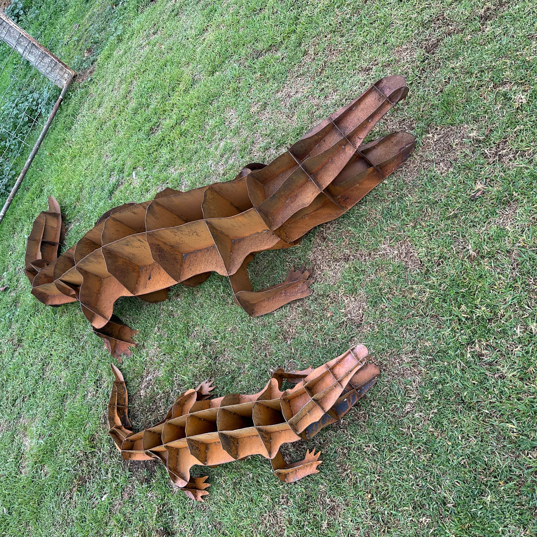 Metal Crocodile Sculpture – Australian Wildlife Garden Art