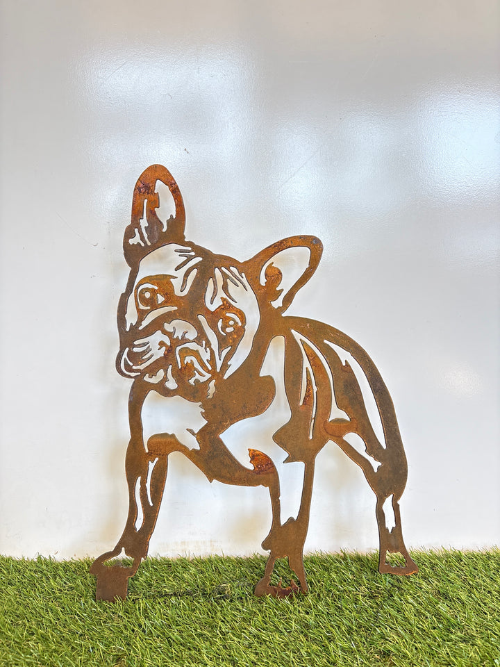 French Bulldog Frenchie Dog Metal Wall Art and Garden Art