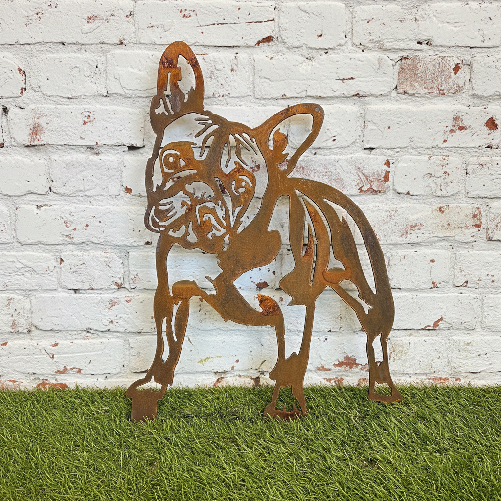 French Bulldog Frenchie Dog Metal Wall Art and Garden Art