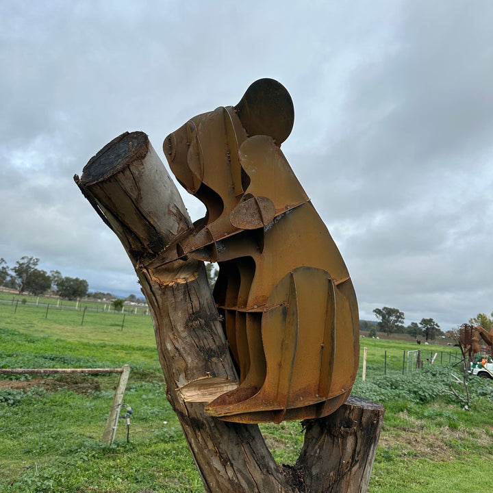 Metal Koala Sculpture – Australian Native Wildlife Garden Art