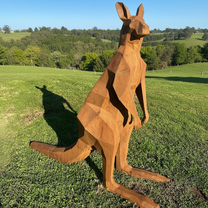 Low Poly Kangaroo – Australian Metal Kangaroo Sculpture