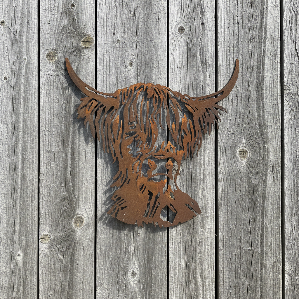 Highland Cow Metal Wall Art