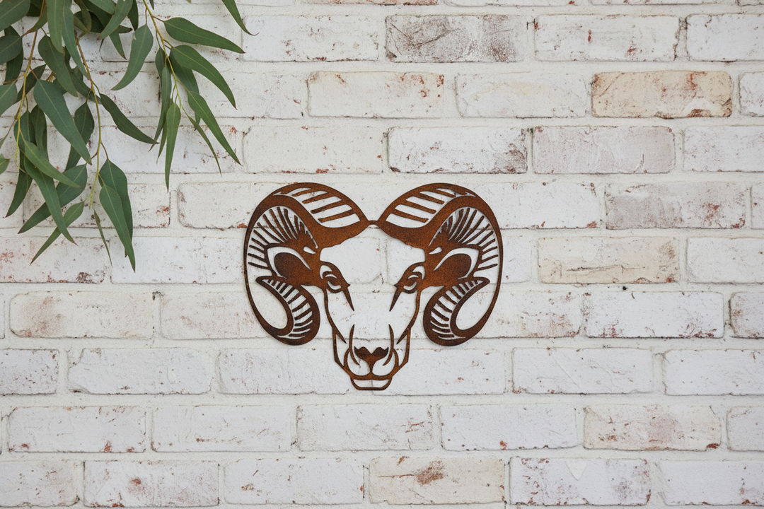 Ram Head Metal Wall Art