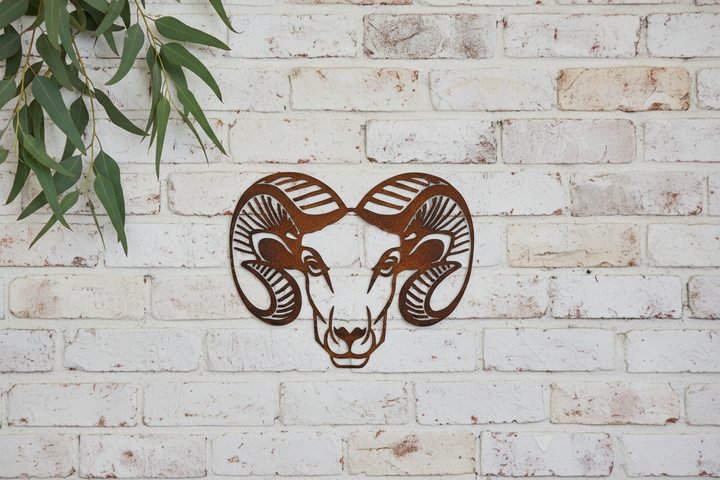 Ram Head Metal Wall Art