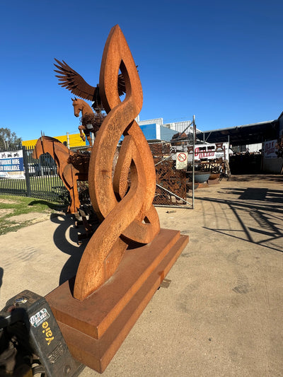 Unbreakable Bond – Mother & Daughter - Contemporary Metal Sculpture