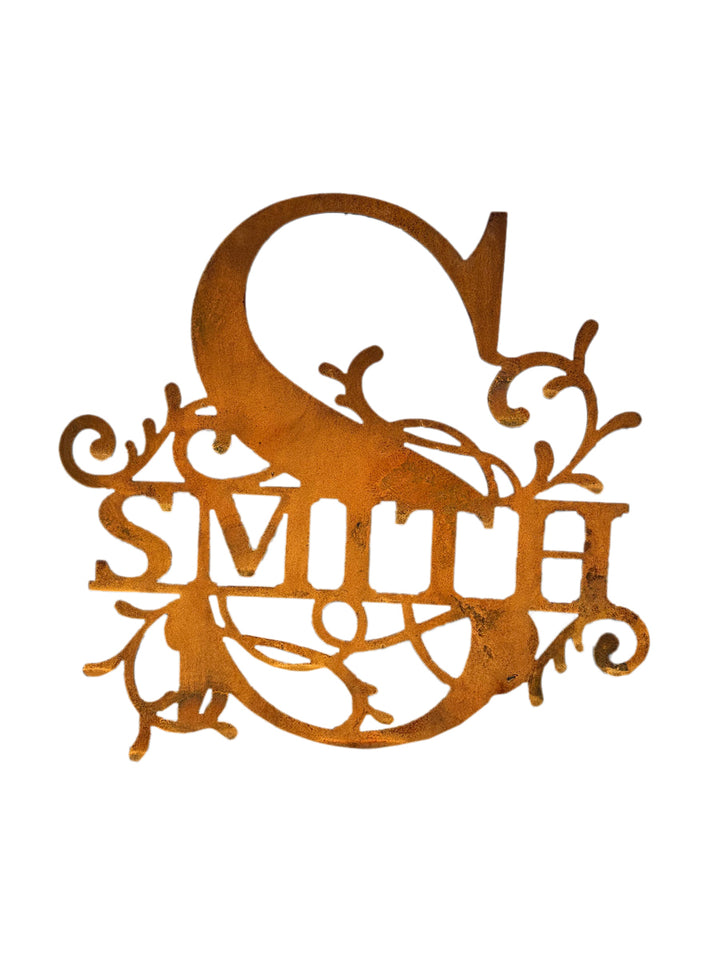 Split Letter Monograms Personalised Metal Sign