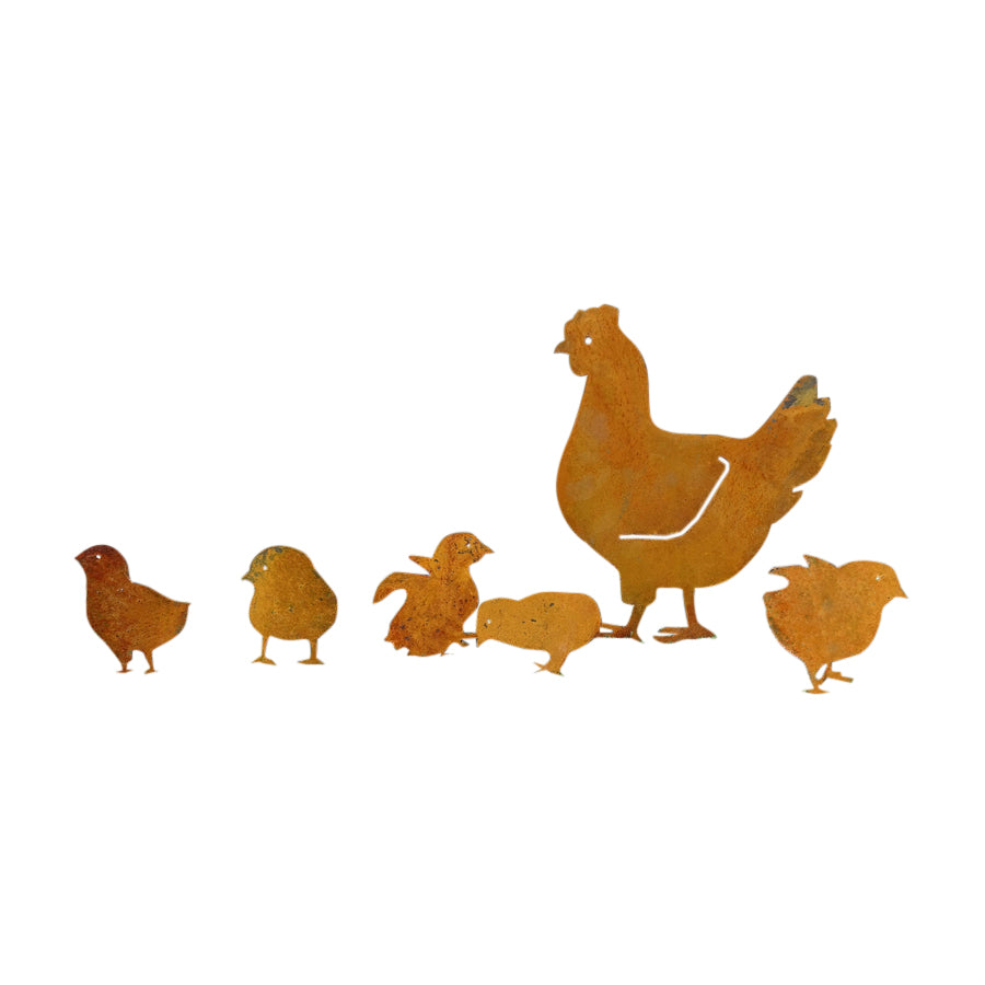 Chicken and/or Baby Chicks Metal Garden Art
