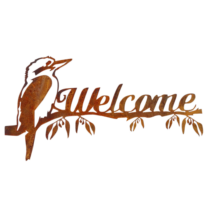 Kookaburra Metal Welcome Sign - Custom wording available