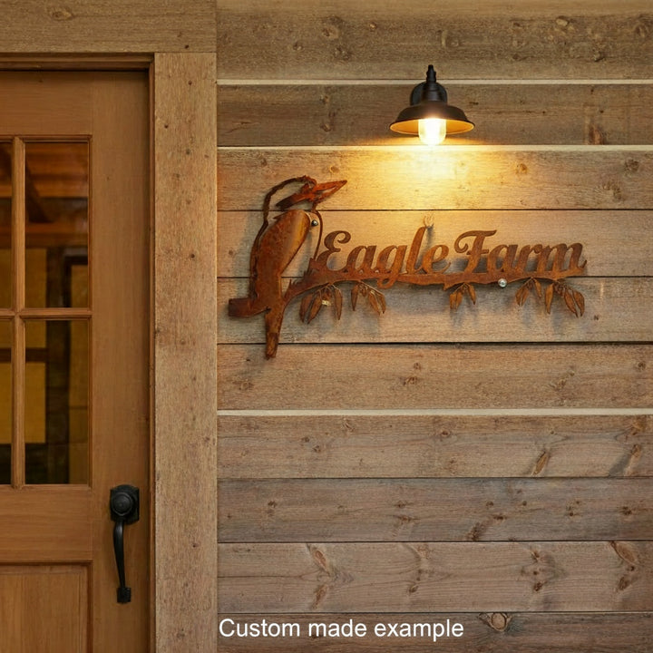 Kookaburra Metal Welcome Sign - Custom wording available