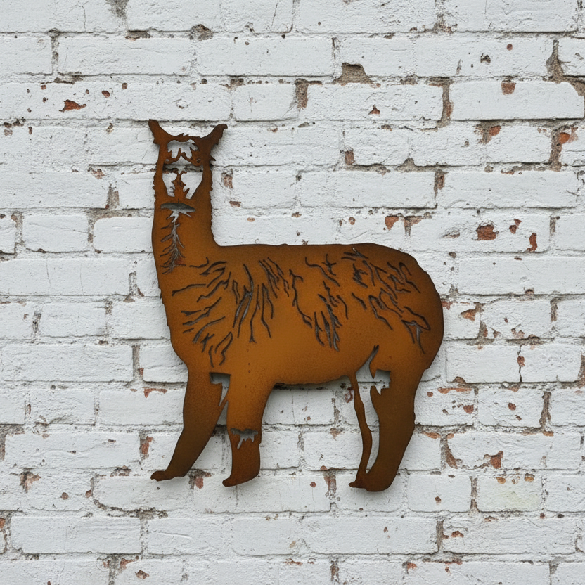 Alpaca Metal Wall Art - Animal