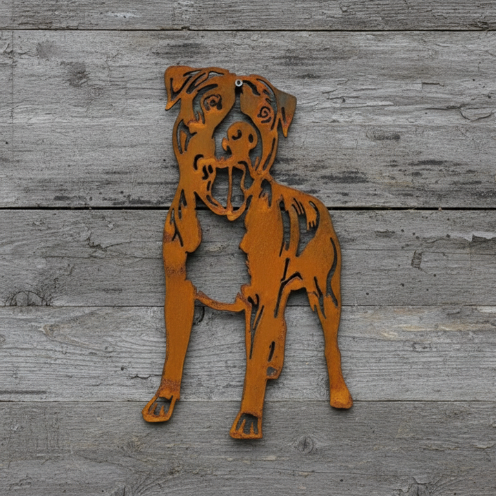 American Staffy Metal Wall Art - Dog Garden Art