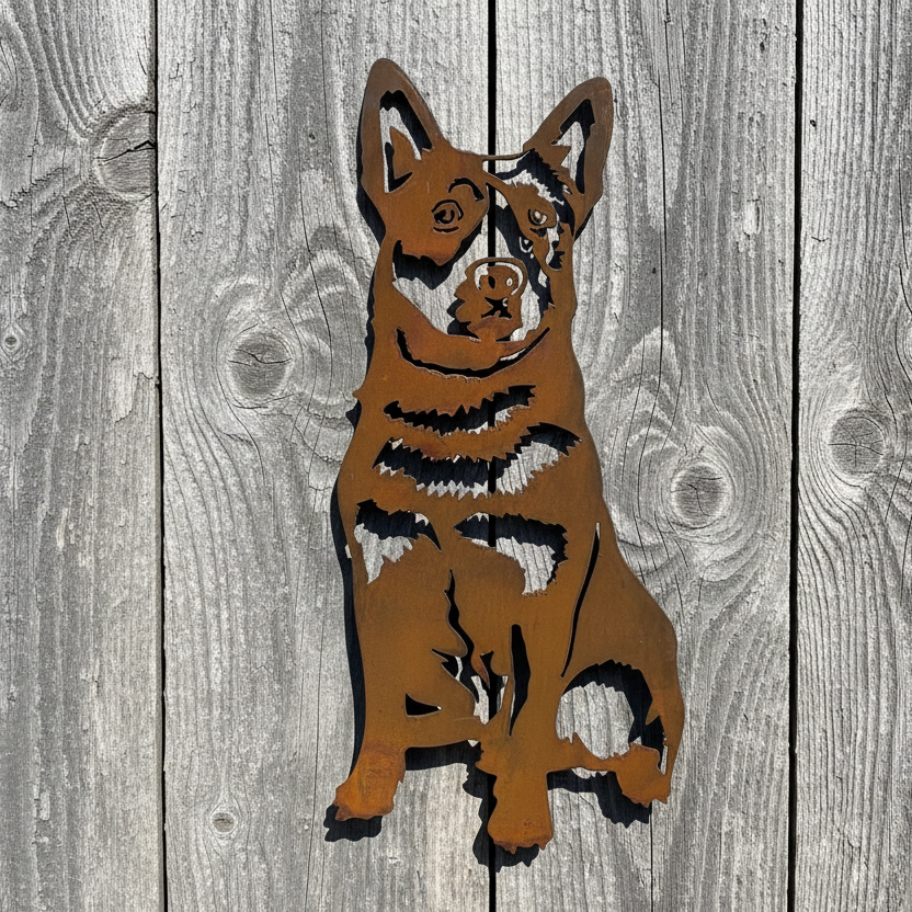 Australian Cattle Dog Blue Heeler Metal Wall Art and Garden Art