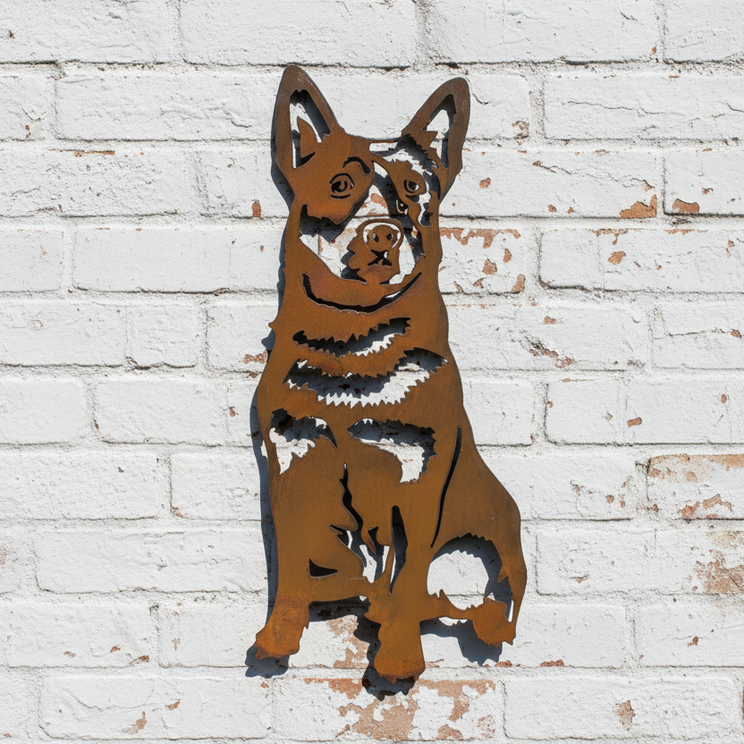 Australian Cattle Dog Blue Heeler Metal Wall Art and Garden Art