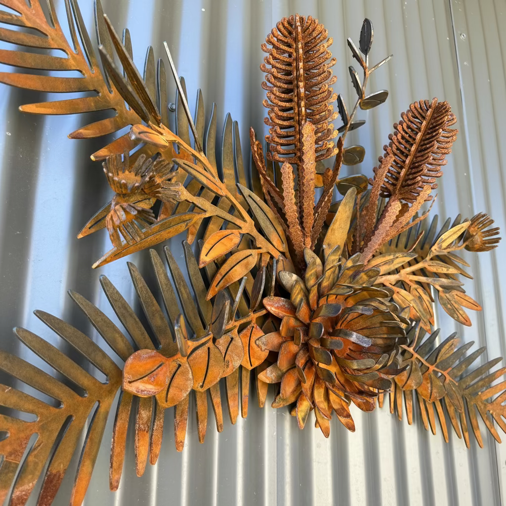 australian native hanging plants Australian Native Flower Garland – Metal Sculpture