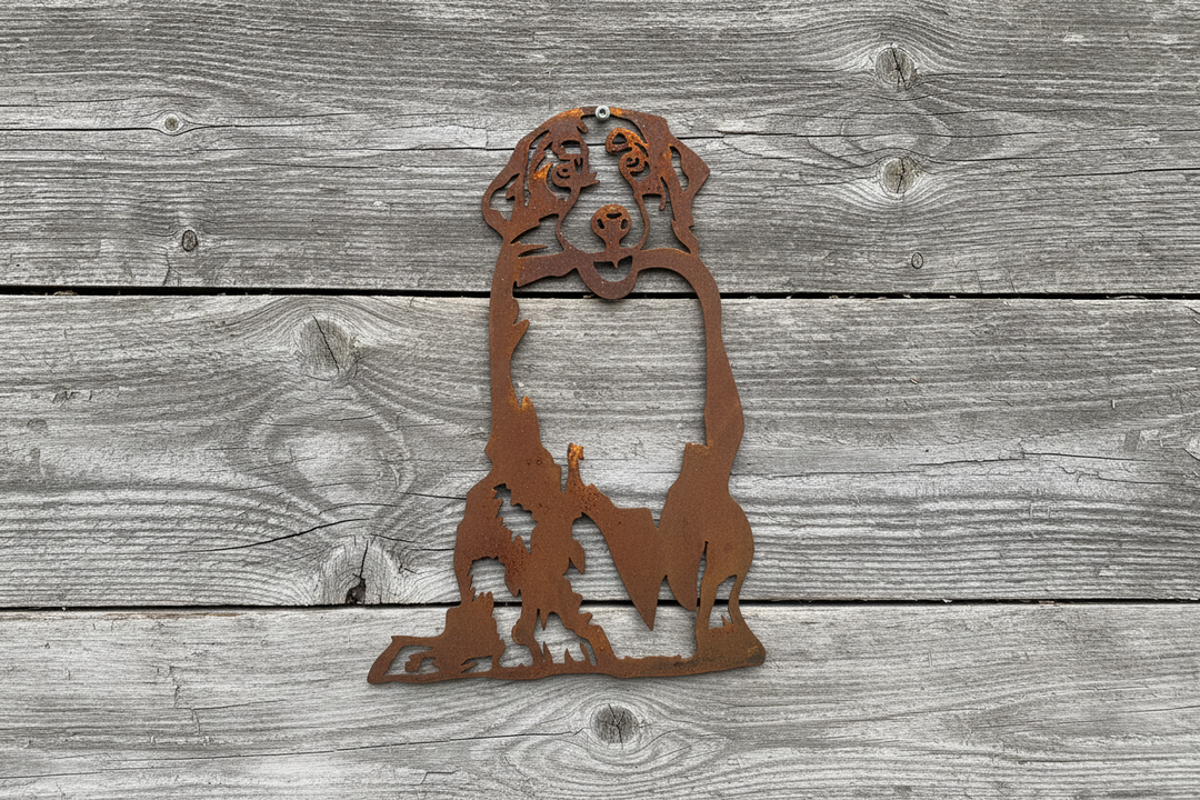 Australian Shepherd Metal Wall Art - Dog Garden Art