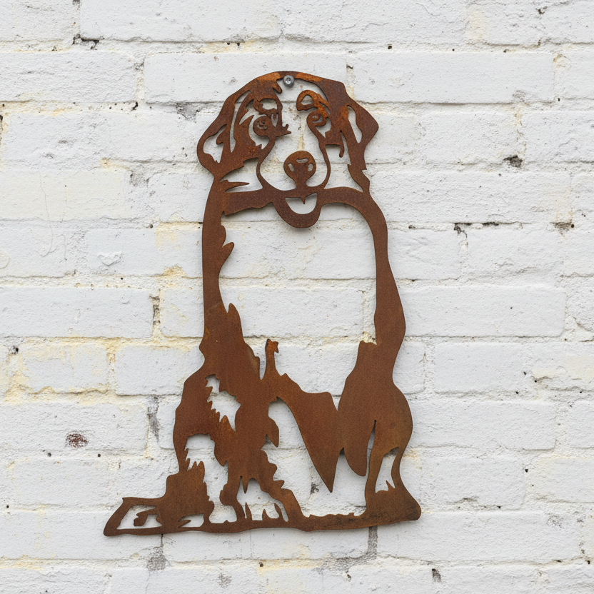 Australian Shepherd Metal Wall Art - Dog Garden Art
