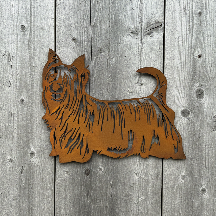 Australian Silky Terrier Metal Wall Art - Dog Garden Art