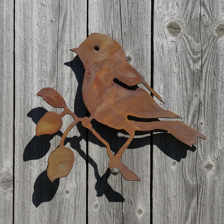 Bird on Branch Metal Wall Art