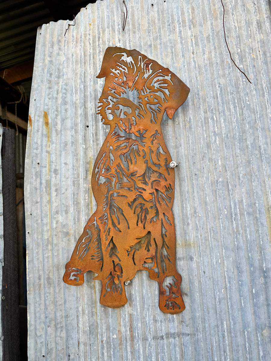 Border Terrier Metal Wall Art - Dog Garden Art-Old n Dazed