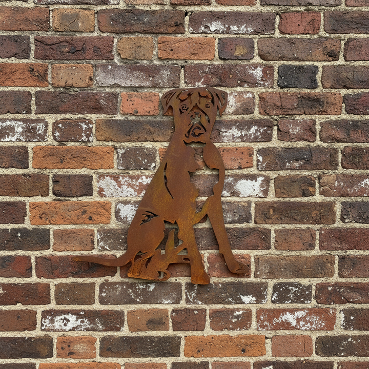 Boxer Metal Wall Art - Dog Garden Art
