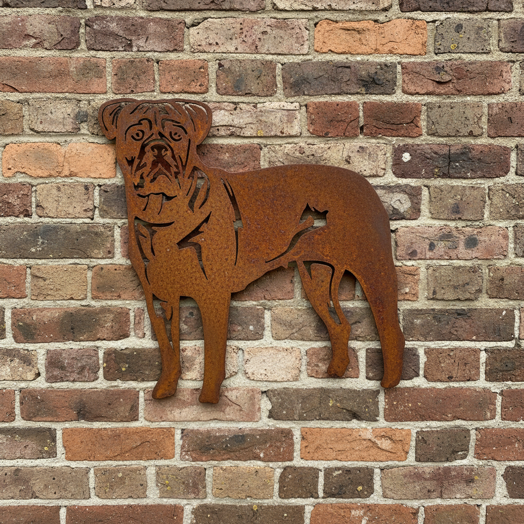 Bull Mastiff Metal Wall Art - Dog Garden Art