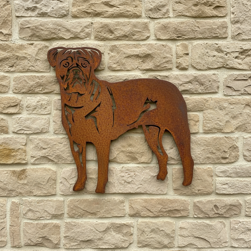 Bull Mastiff Metal Wall Art - Dog Garden Art