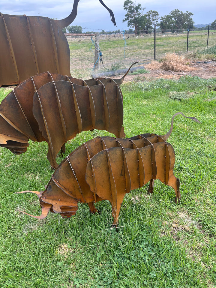 Bull - Metal garden Sculpture - Large Feature - Statement Piece-Old n Dazed