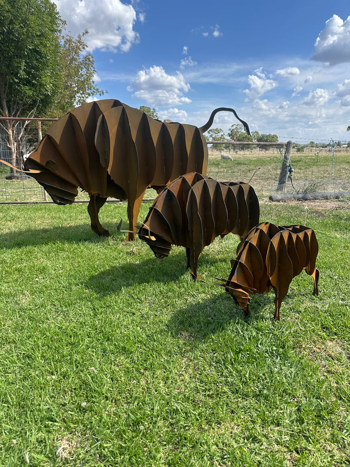 Bull - Metal garden Sculpture - Large Feature - Statement Piece-Old n Dazed