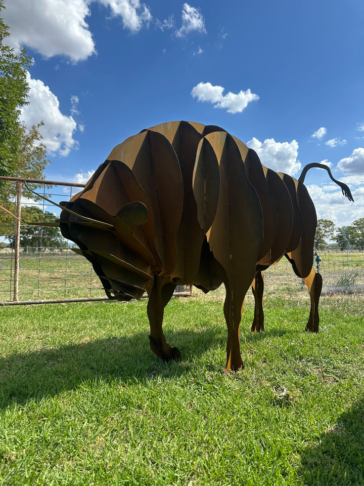 Bull - Metal garden Sculpture - Large Feature - Statement Piece-Old n Dazed