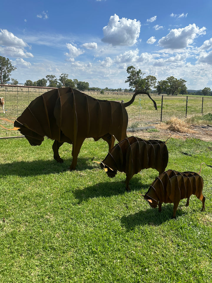 Bull - Metal garden Sculpture - Large Feature - Statement Piece-Old n Dazed