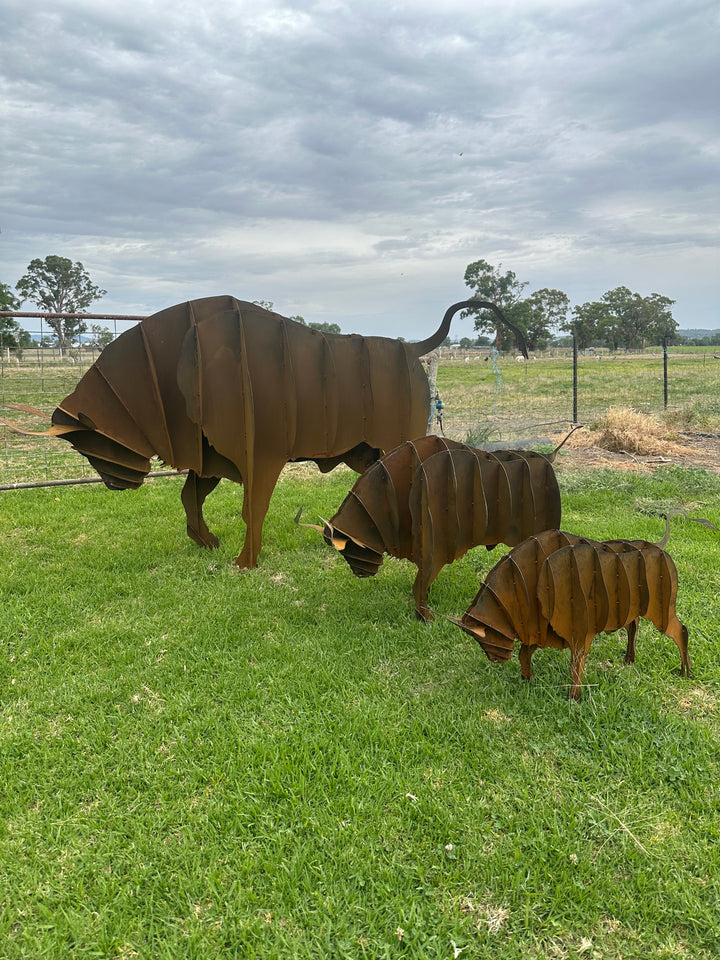 Bull - Metal garden Sculpture - Large Feature - Statement Piece-Old n Dazed