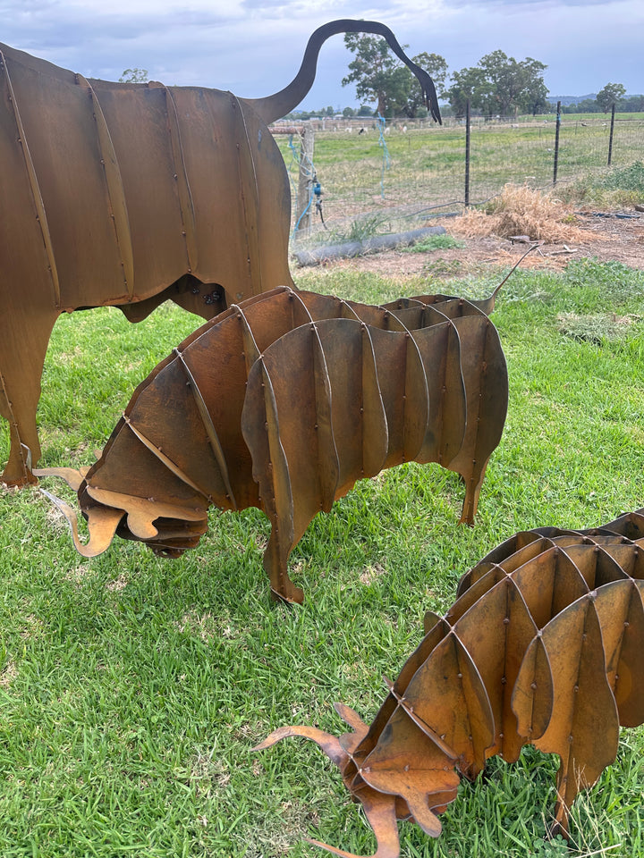 Bull - Metal garden Sculpture - Large Feature - Statement Piece-Old n Dazed