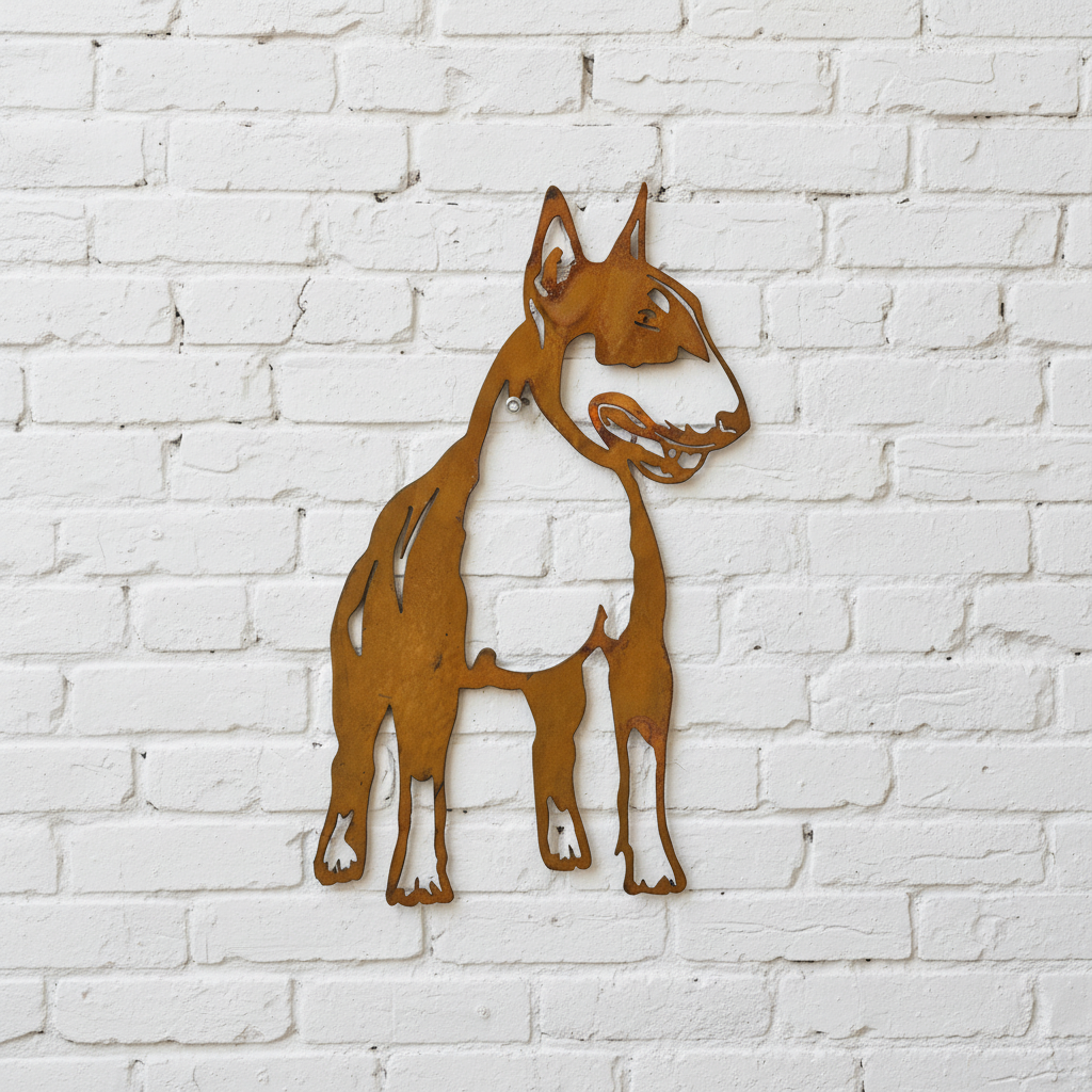 Bull Terrier Metal Wall Art - Dog Garden Art