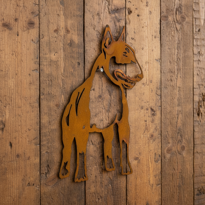Bull Terrier Metal Wall Art - Dog Garden Art