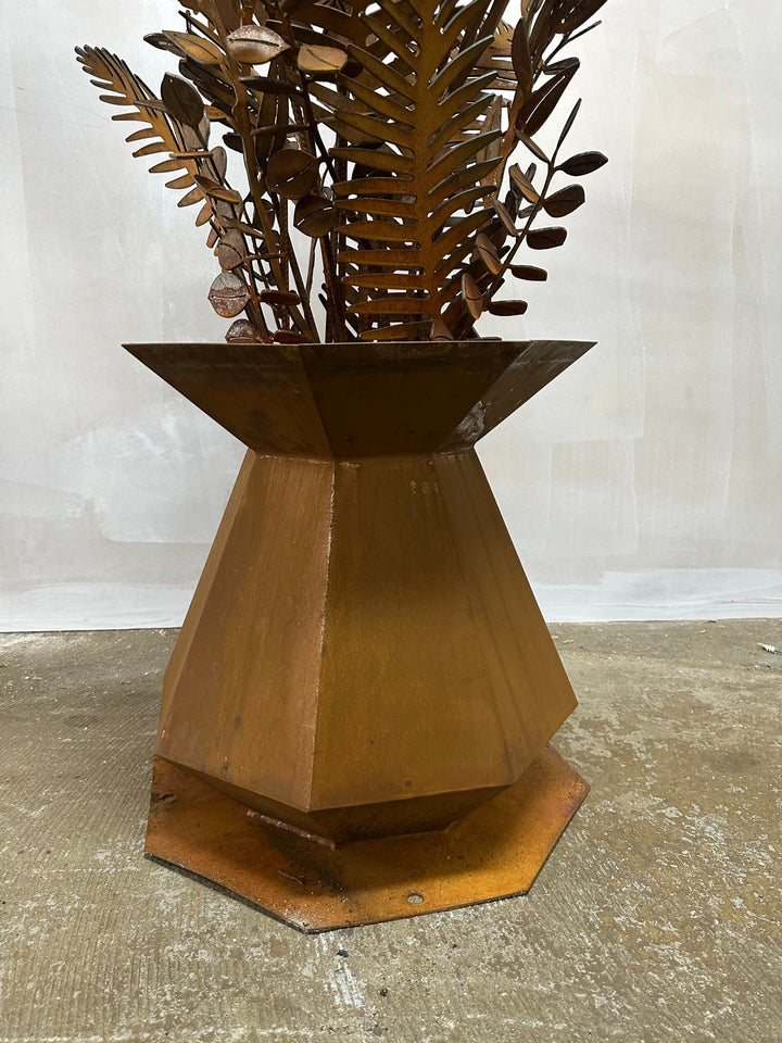 Bush Bloom – Geometric Metal Vase with Australian Natives-Old n Dazed