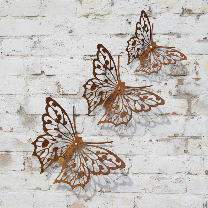Butterflies Metal Wall Art Detailed Version