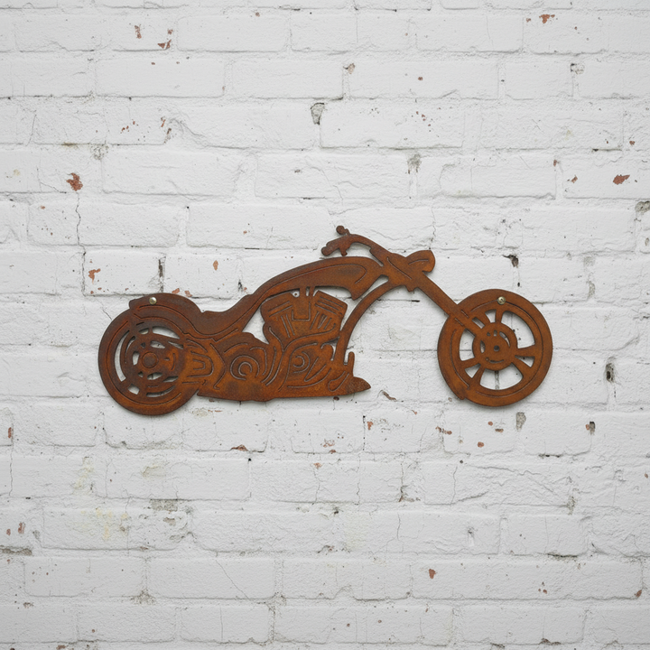 Chopper Motorcycle Metal Wall Art